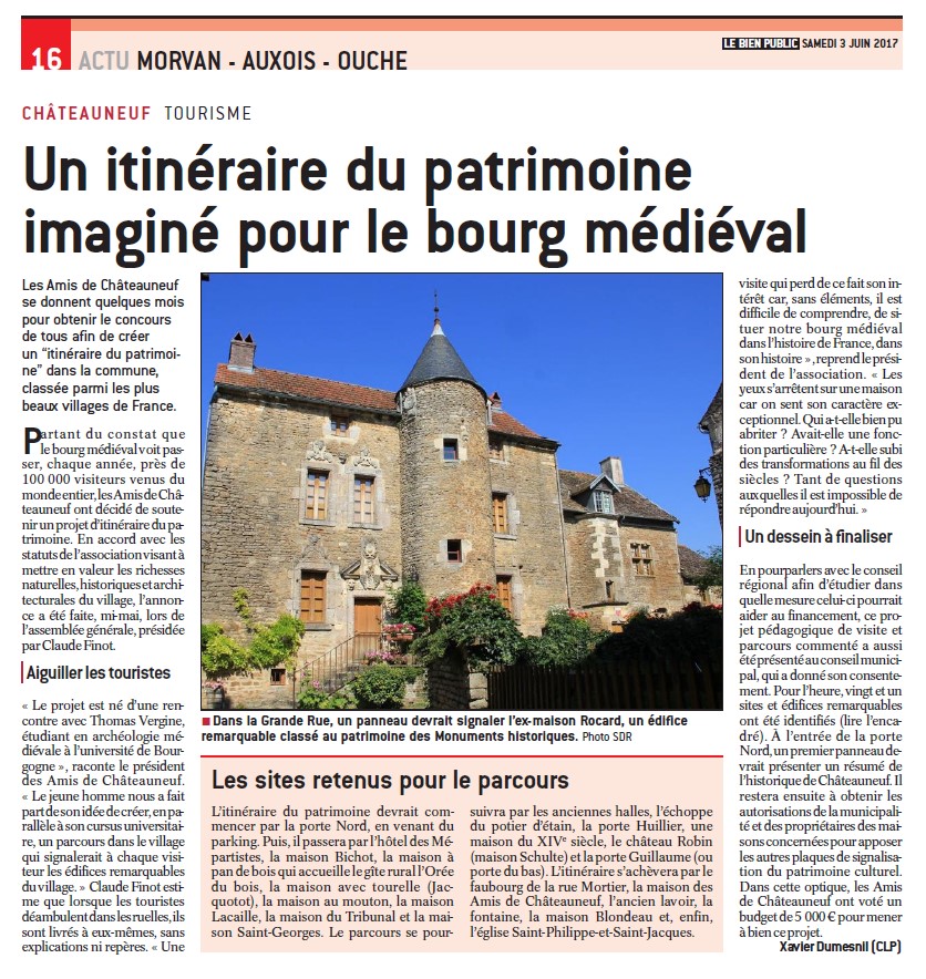 Le Bien Public, édition de Beaune, 3 juin 2017