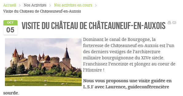 La Visite du Château en Langue des Signes Française